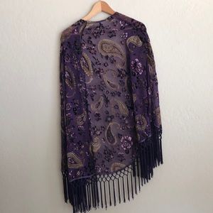 Gorgeous purple fringe kimono